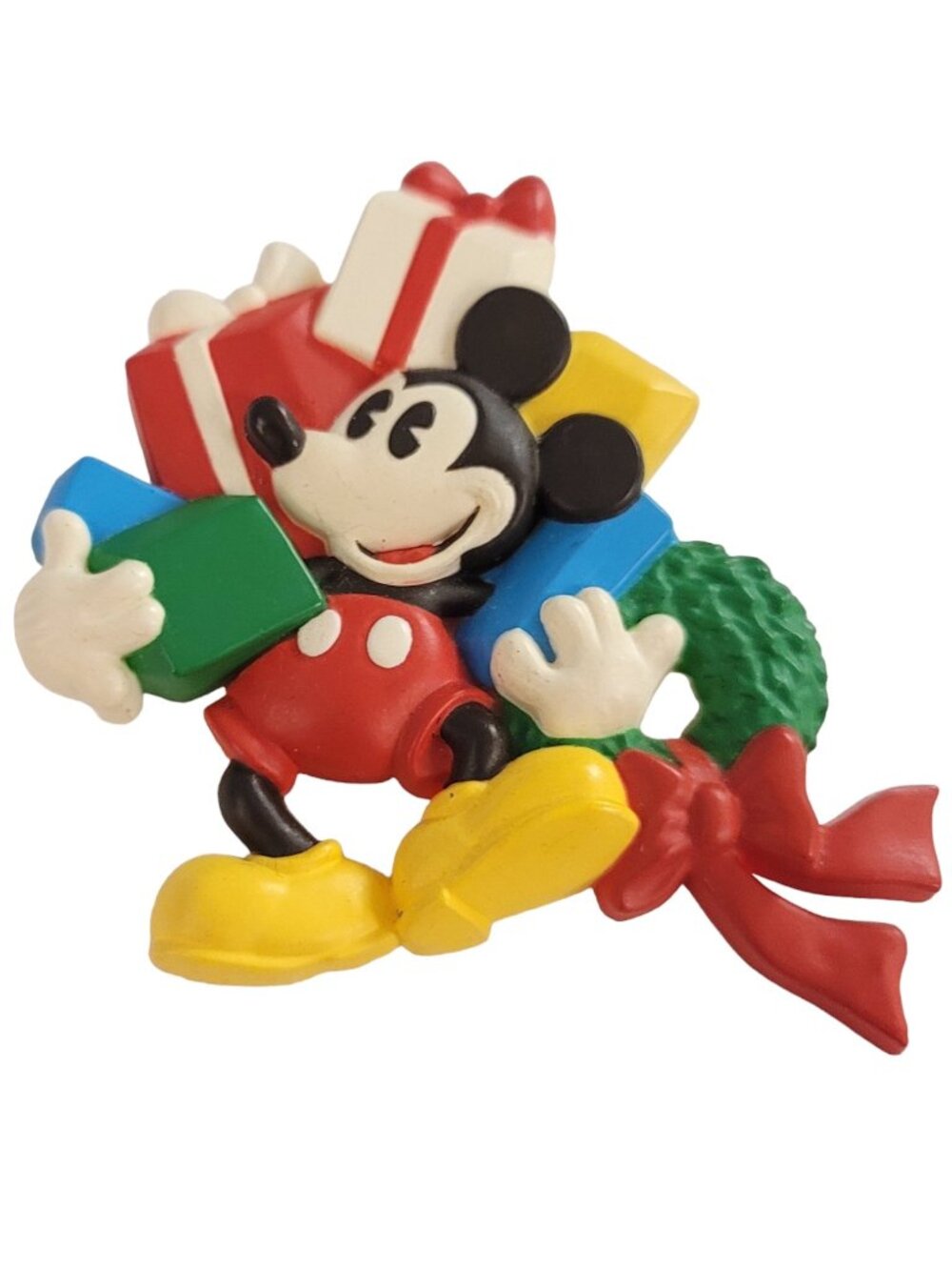 Disney Hallmark Mickey Mouse Carrying Christmas Gifts Pin, Signed K937